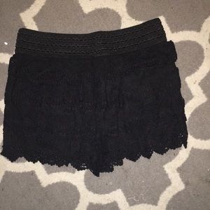 Black layered shorts